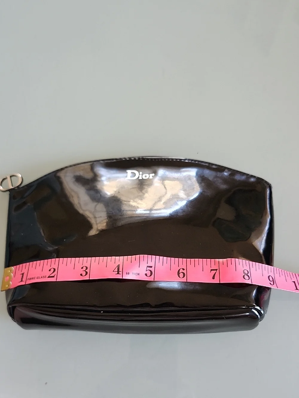 Authentic Dior Black Patent Beauty Pouch Make-up Clutch Parfum Bag Cosmetic Case